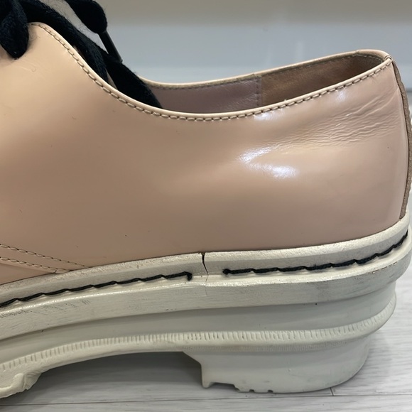 Marni Spring 2018 Nude/Blush and Black Leather Cap Toe Oxford Platforms Size 40 - Picture 12 of 16